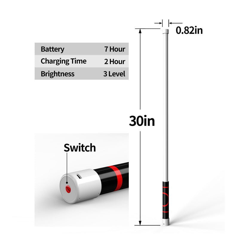 THOUSAND SUNNY Flexible LED Light Stick, 30" Portable Rechargeable Bendable Work Light with High-Lumen LED for Car Repairs Mechanics