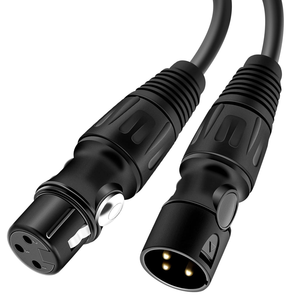 XLR Cables, 100ft Microphone Cable, 3 Pin XLR Balanced Male to Female Mic Cord, XLR Speaker Cable, Black 100 Feet