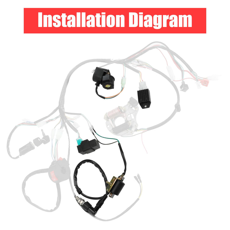  [AUSTRALIA] - GREHUA Ignition Coil Starter Solenoid Voltage Regulator CDI Compatible with Tao tao Coolster 125cc 110cc 90cc Kazuma Baja Chinese ATV Quad 4 Wheeler SSR Lifan CRF70 4 Stroke Go Kart Dirt Bike Parts