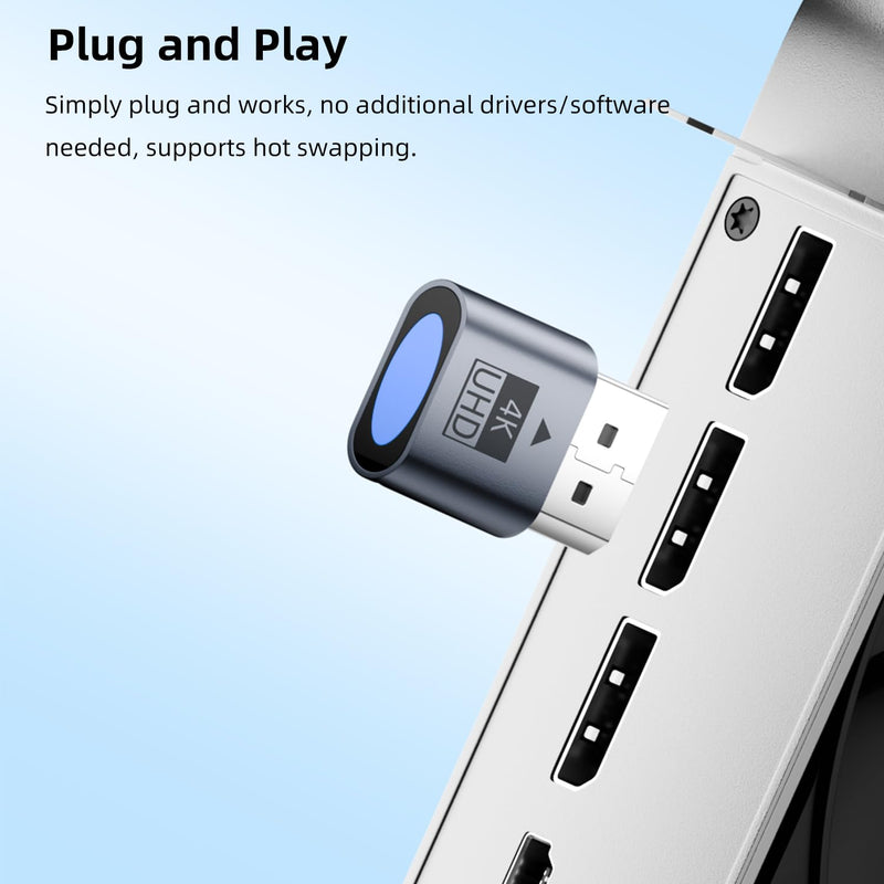 AreMe 4K DisplayPort Dummy Plug, Virtual Monitor EDID Emulator, 4 Pack | Support 3840x2160@17Hz, 2560x1600@30Hz, 1920x1080@60Hz, DP Headless Adapter for Remote PC, Laptop