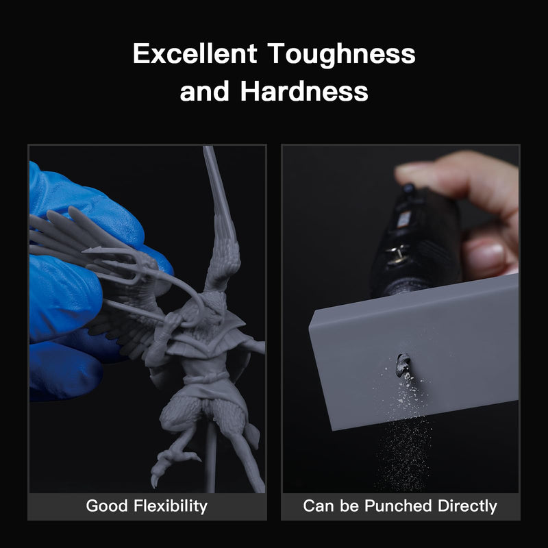 NOVA3D Water Washable ABS-Like Tough Resin, High Toughness 3D Printing Photopolymer Resin, 405nm UV Fast Cure for 12K/14K/LCD/DLP/SLA Printers, Low Odor (Grey, 1kg) Grey1kg 1000g