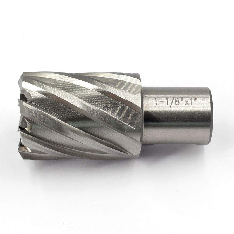 Annular Cutter JESTUOUS 3/4 Inch Weldon Shank 1-1/8 Cutting Diameter 1 Cutting Depth with Two-Flat HSS Kit for Magnetic Drill Press,1 Piece