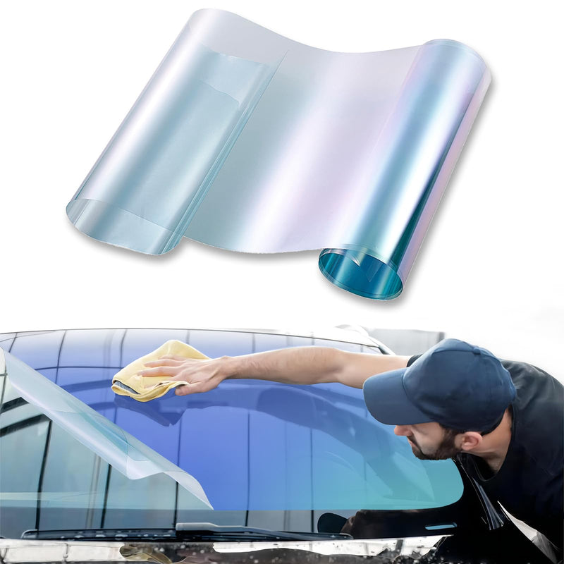 XhuangTech Blue Chameleon Window Tint Windshield for Car, VLT70% Ceramic Front Windshield Tint 60Inch X 10Ft Automotive Window Tint Film, Heat&UV Blocking Sun Protection Anti-Glare Reflective Film 59" in x 9.84‘ Ft Chameleon Blue