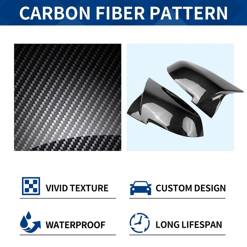 Side Mirror Cover Compatible with 3-Series F30 F31 F34 / 4-Series F32 F33 F36 / 2-Series F22 F23 / 1 Series F20 X1 E84 M2 F87 (Carbon Fiber Pattern, F22 F30 F32 F36) Carbon Fiber Pattern