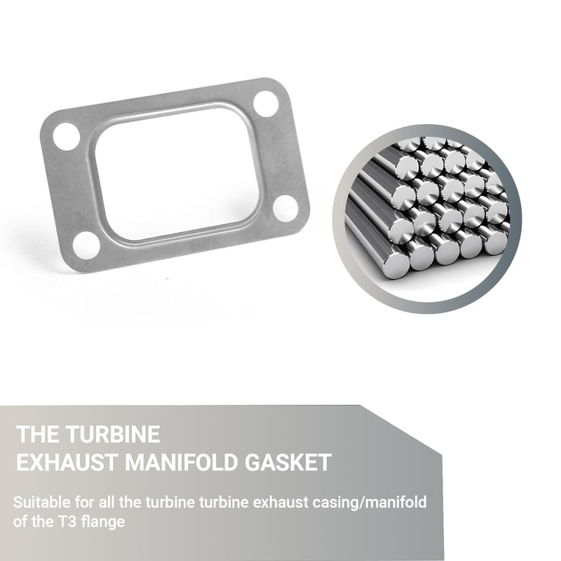 2 PCS T3 Turbine Flange Gasket, Stainless Steel 4-Hole Washer, Turbocharger Intake Manifold Flange Gasket, Universal for T3 T34 T35 T38 GT35 GT35R