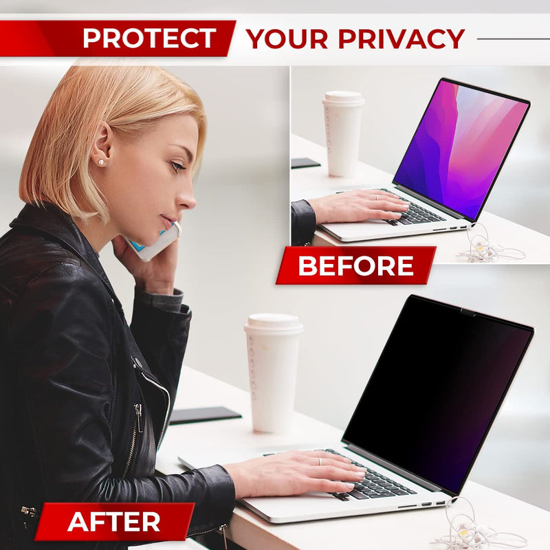 Magnetic Privacy Screen for MacBook Pro 16 Inch (2021, 2022, 2023, M1, M2, M3, Pro, Max) Removable Laptop Privacy Filter Shield and Anti-Glare Protector MacBook Pro 16 Inch (2021-2023, M1 M2 M3 Pro Max)