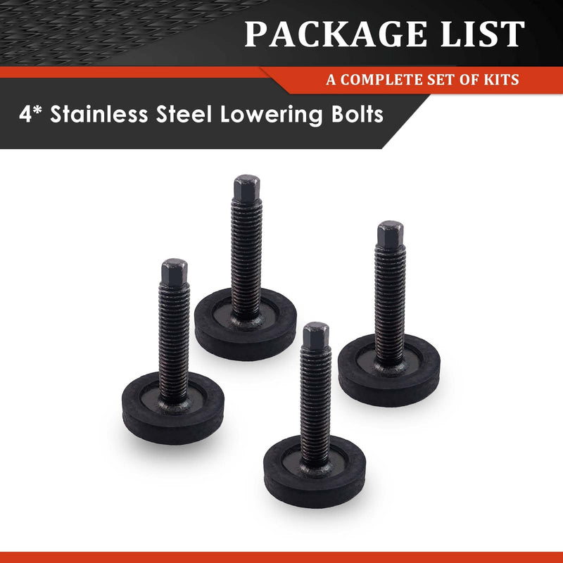 C6 & C7 Lowering Bolts Front & Rear Set - Performance Suspension Upgrade for 2005-2007 Corvette