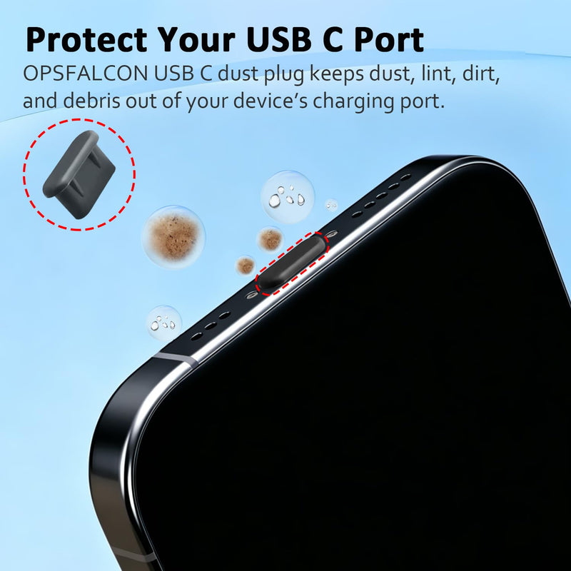 USB C Dust Plug, 40 Pack Anti-Dust USB C Plug Cover, Soft Silicone USB C Port Cover Universal USB C Cover for iPhone 15/16/17 Pro Max, Kindle, Samsung, Pixel, USB C Device (40 Black) 40 Black
