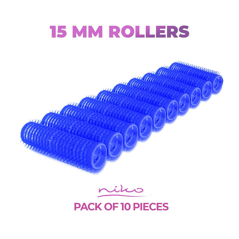 La Rosa Productos Profesionales 10-Pack 15mm - Self Grip Rollers, Hair Comb Curlers for Curls and Waves, Styling Tool for Hairdresser/Barber Salon, Self Holding Hair Rollers – (15 mm), red Random 1 count (Pack of 10)