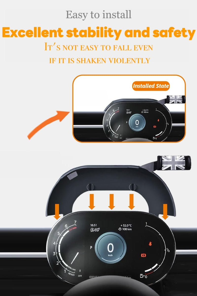 Car Phone Holder for Mini Cooper F54 F55 F56 F57 with Control Display Dashboard, 360° Rotatable Phone Mount for All 4-6.9 Inches Smartphones, Right (Not Supported All Countryman F60/R61) F54 F55 F56 F57 (Manual Right Side)
