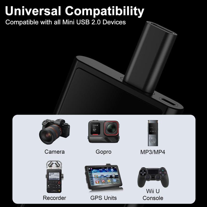 3 Pack USB C to Mini USB Adapter, Type C Female to Mini USB 2.0 Male Convert Connector Support Charge & Data Sync Compatible GoPro Hero 3+, MP3 Players, Dash Cam, Digital Camera, Receiver