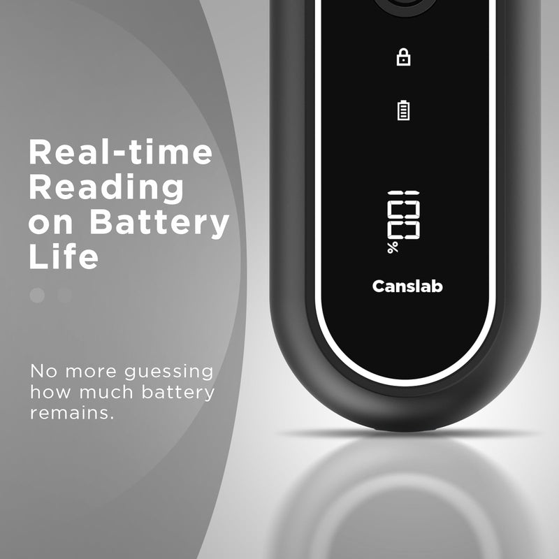 Canslab Turbo Rechargeable Can Opener - Professional Grade Blade, Auto-Stop, LED Battery Life Display, Wall-mountable, Side Cut Electric Can Opener for Smooth Edge, Hands-free Operation,USB-C Charging Black