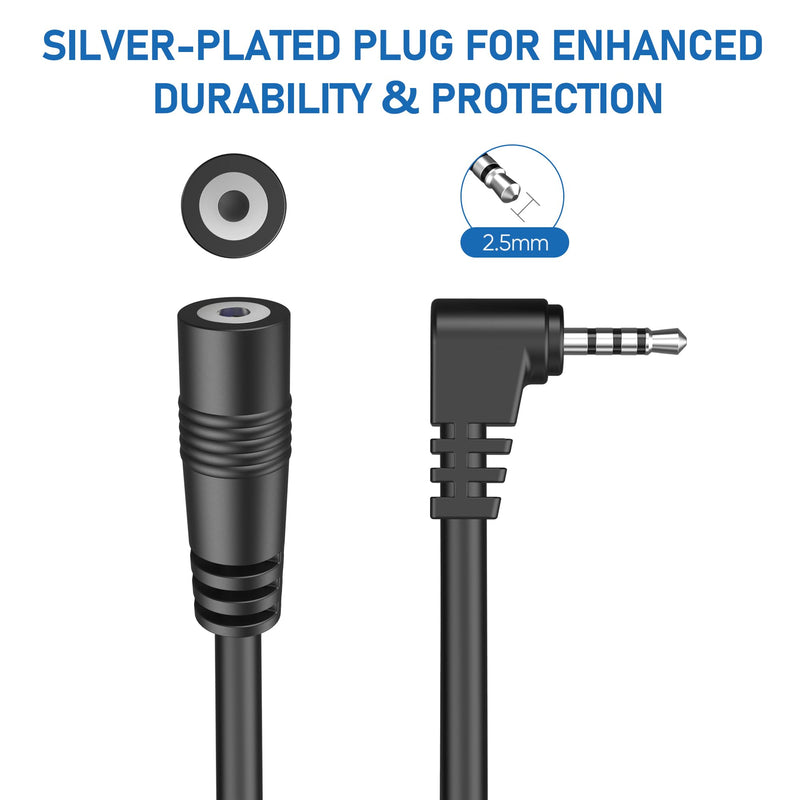 YQMAJIM 2.5mm Dash Cam Rear Camera Extension Cable, (10Ft Thicker) Backup Camera Extension Cord,Reverse Camera Adapter Extension Wire.Mirror Cam Rear View Camera Extension Cable Fits 4Pin&5Pin Dashcam 2.5mm to 4/5P-10Ft