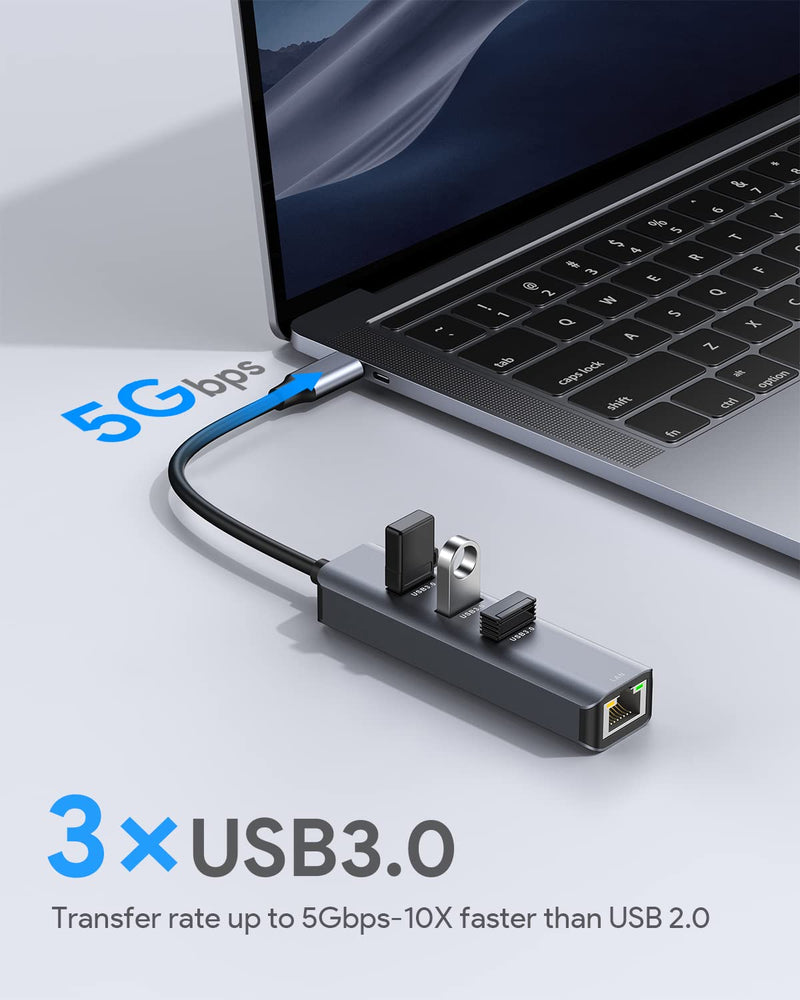 USB C to Ethernet Adapter,Vilcome RJ45 to USB C Thunderbolt 3/Type-C Gigabit Ethernet LAN Network Adapter