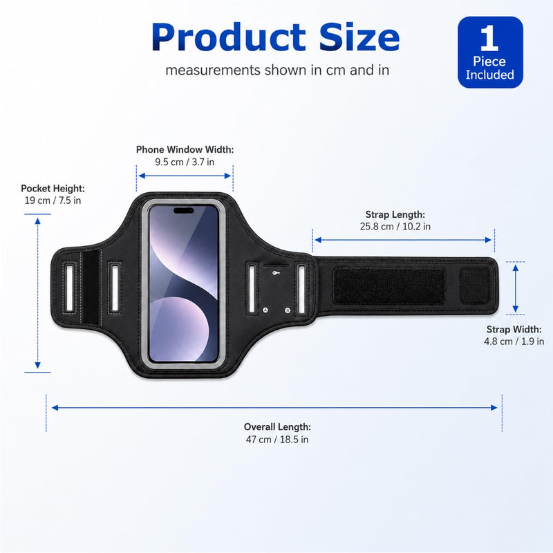 Phone Holder for Running,Arm Band for Phone for Running,Armband Phone Holder for Smartphones, with Card Slot & Key Pockets,Fit Up to 6.9 Inches Phone
