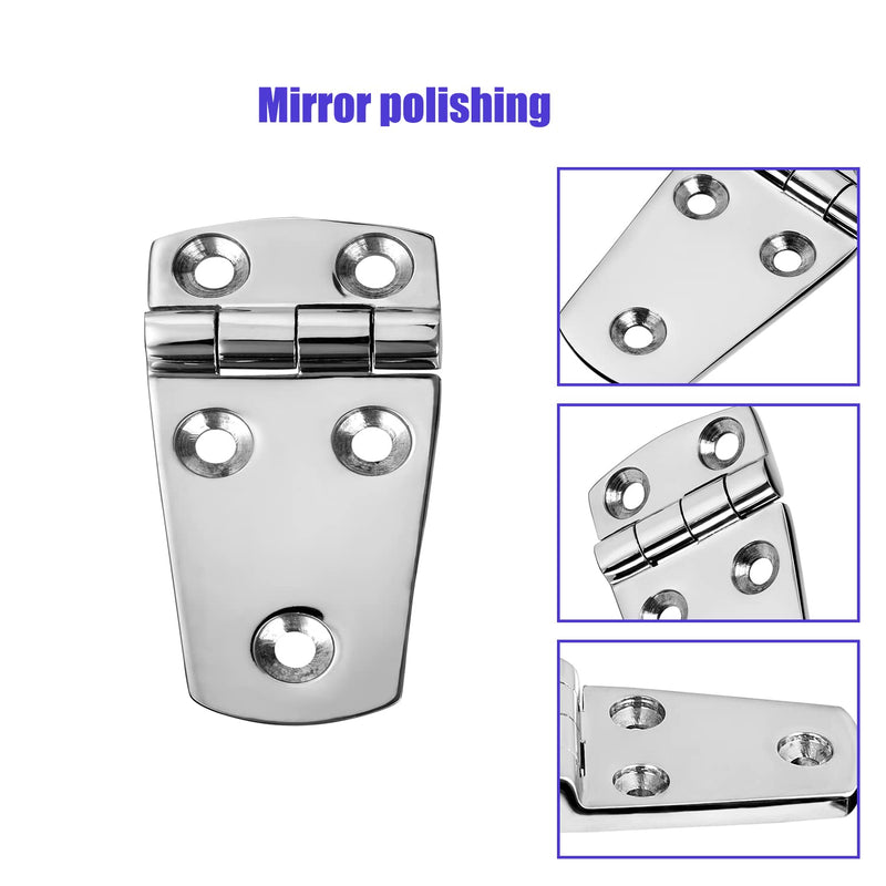 Marine Boat Hatch Hinges Stainless Steel, 3 inch x 1.5 inch(76 x 38mm) 5 Holes, No Noise, Heavy Duty 316 Stainless Steel with Screws (2 PCS) 3 x 1.5 inch（2 Pieces）
