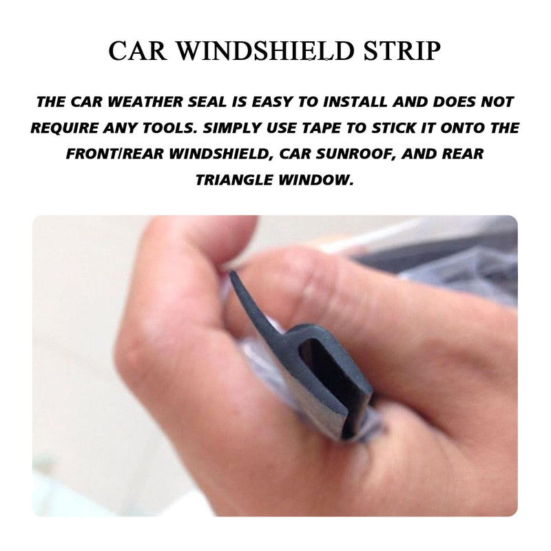 1.7M/ 5.6Ft Windshield Cowl Rubber Seal Strip, H-Shape Black Molding Trim Strips for Most Cars Trucks SUVs