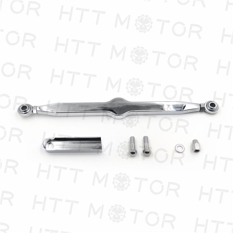 HTTMT MT288-014- Chrome Aluminum Skull Gear Shift Linkage Compatible with Harley CVO Electra Glide Fat Boy Heritage Softail Adjustable From 300mm~330mm