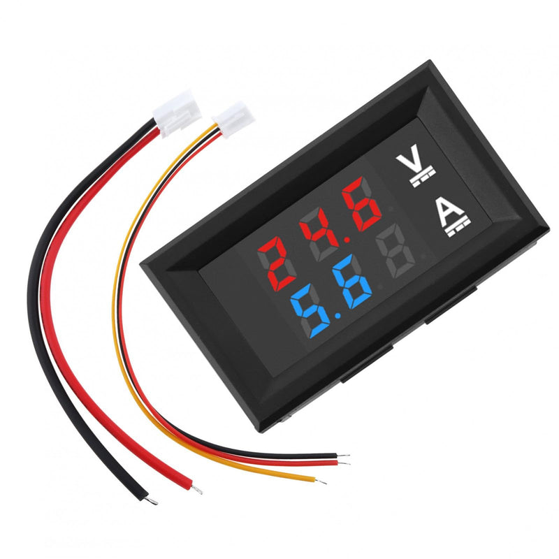 0.28" LED Voltmeter Ammeter, DC 100V 10A Amp Voltage Current Volt Amp Meter Tester, Red and Blue Dual Digital Panel