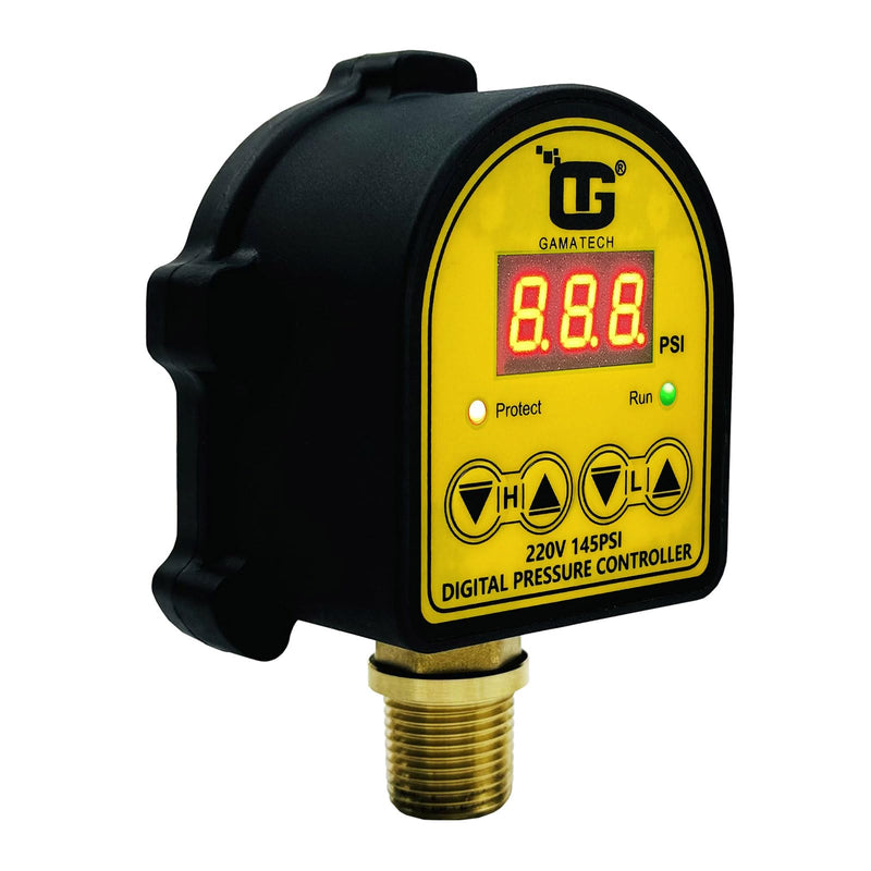 GamaTech 220V 145PSI Digital Adjustable Pressure Switch Controller for Water Pump and Air Pump, 1/2" Male NPT