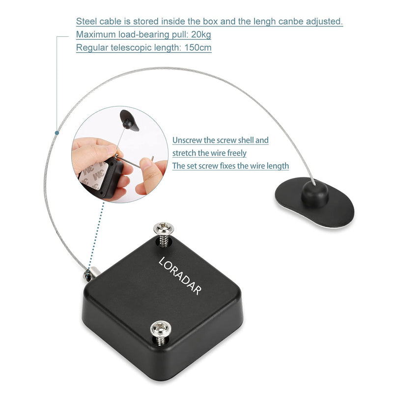 5Pack Retractable Security Cable Lock, Remote Control Security Lock, Remote Control Anti-Lost Rope for TV, DVD, Hardware Cable Lock ，No More Searching for The TV Remote