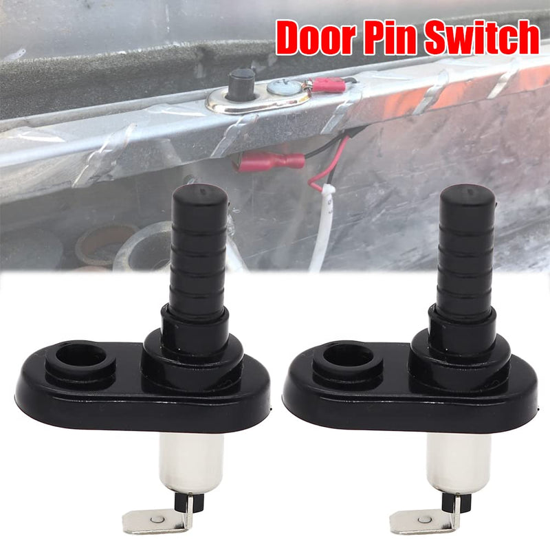 Door Pin Switch 12V Alarm Hood Pin Switch Momentary Universal Door Jamb Flange Light Hood Switch 20A 12 12VDC Nickel Plated with Rubber Boot for Car Truck Boat,Waterproof Dustproof,2pcs