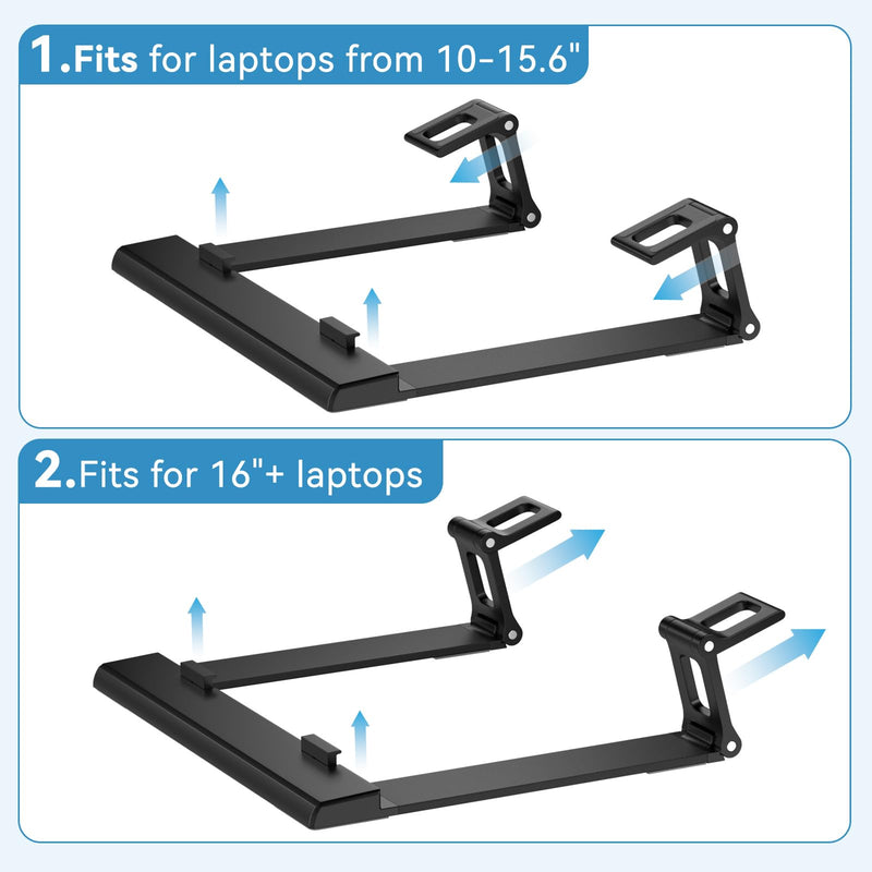 Laptop Stand for Desk ABS+Metal Portable Computer Riser Notebook Holder Printer Stand Office Desk Accessories Compatible with MacBook Air, Pro, Dell, HP, Lenovo and All 10-17" Laptops
