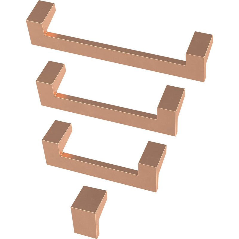 Franklin Brass Mirrored (10-Pack) Cabinet Handles 3' Hole Center Brushed Copper Kitchen Drawer Pulls Dresser, Furniture Hardware P40835K-BCP-C 3" (76mm)