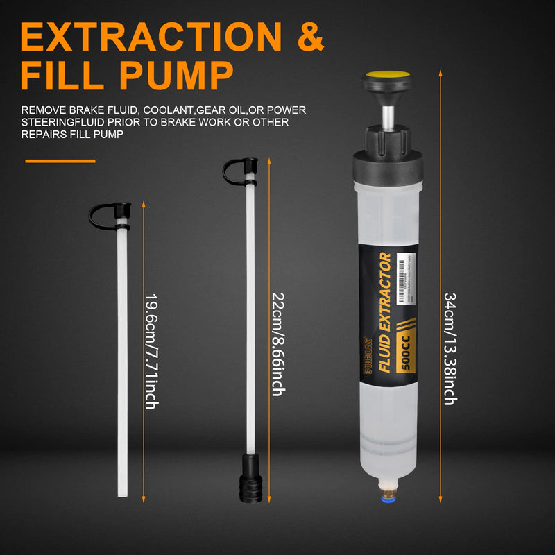 Fluid Extractor, Extraction&Fill Pump,Fluid Syringe Pump Manual Suction Vacuum Fuel Car Transfer (500cc) 500cc