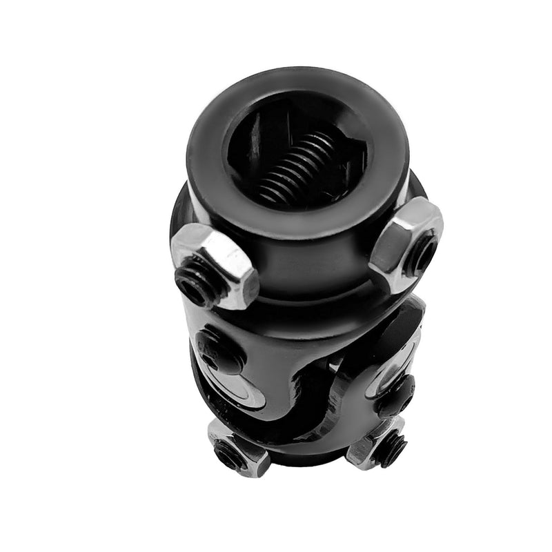 U Joint 3/4" DD x 3/4" DD Black Universal Steering Shaft Coupler with 3/4" DD x 3/4" DD Column 1