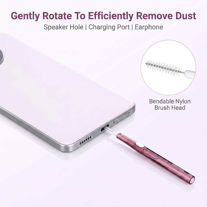 20PCS Phone Charge Port Cleaning Tool Kit, Cell Phone Cleaning Kit | Dual Sided Anti Clogging Nylon Brushes, Charging Port Mini Brushes Cleaner for Phone, Speaker, Receiver, Tablet, Camera
