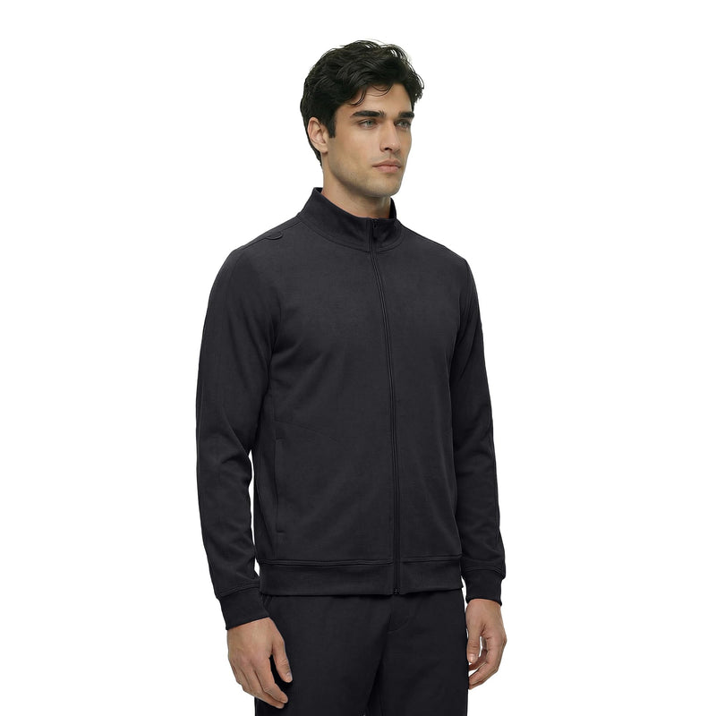 Natural Uniforms Mens Cool Stretch Zip Up Scrub Jacket Black Large