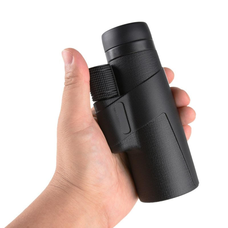 12X HD Monocular Telescope for Outdoor Use, High-Power Handheld Scope for Adult Hiking and Camping Black