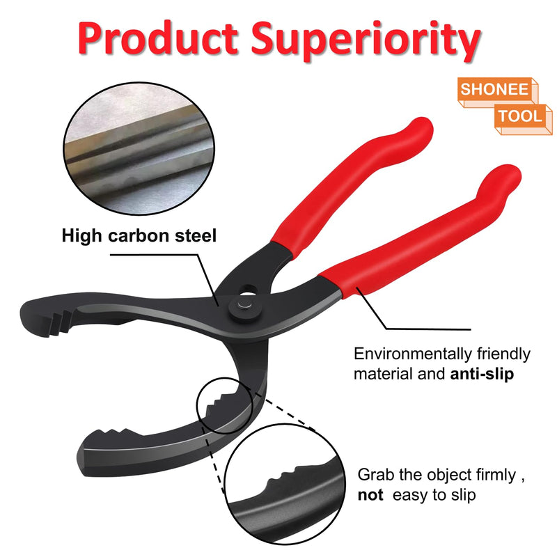 Oil Filter Wrench (L:12", Jaw Capacity: 60mm to 102mm), Automotive Oil Filter Removal Tool for Oil Change, Adjustable Fuel Filter Wrench Plier (1 Set) 12"15°Bent