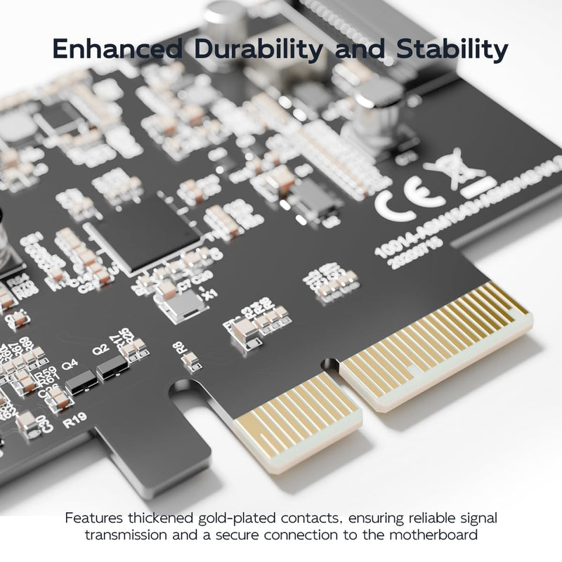 MAIWO 10Gbps PCIE USB C 3.2 GEN 2 Card, 2-Port USB-C to PCIE Expansion Card, Support PCIE X4 X8 X16 Host, PCI Express X4 to USB 3.2 GEN 2 Adapter for Desktop PC KC014
