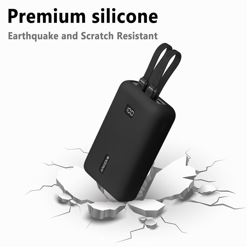 Geiomoo Silicone Case for Anker Zolo Power Bank (2025 Upgraded Version) 20000mAh 30W/45W Max, Soft Flexible Scratch Resistant Protective Cover (Black) Black
