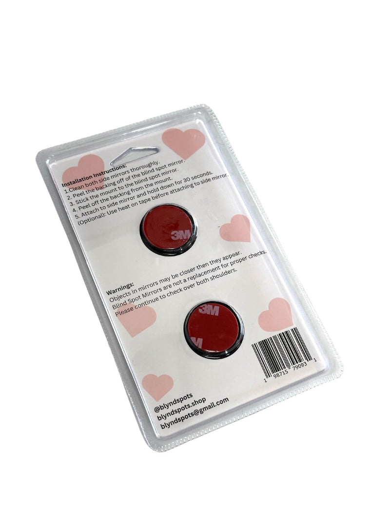 2Pcs Heart Shaped Blind Spot Mirrors for Cars – Convex Rearview Mirror for Enhanced Safety – Universal Fit Stick-On Side Mirror with Cute Heart Design – Perfect for Cars, SUVs, Trucks