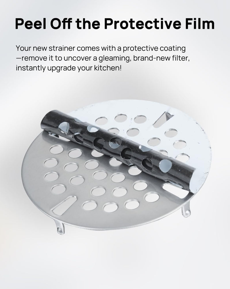 (3 Pack)3-1/2" Commercial Sink Drain Strainer Replacement, Waste Drain Cover Screen, Flat Strainer Only for Commercial Sink Drain with Lever Handle, Stainless Steel (NOT Universal) (3 Pack) Flat Strainer