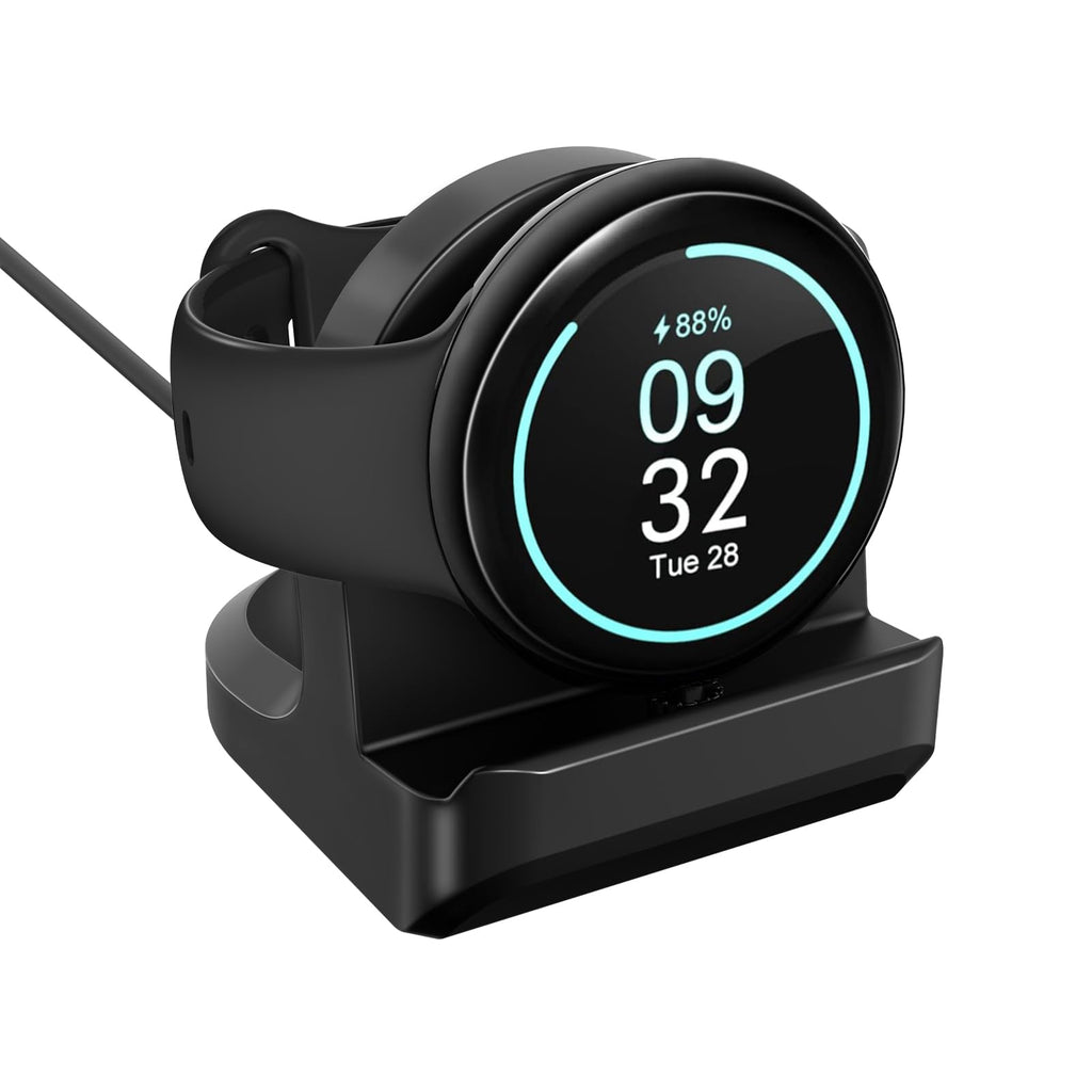 TiMOVO Stand Compatible with Google Pixel Watch 2/Fitbit Ace LTE Charger,Nonslip Charger Stand Holder with Integrated Cable Management Slot,Vertical & Compact Charger Bracket[Cable Not Included],Black