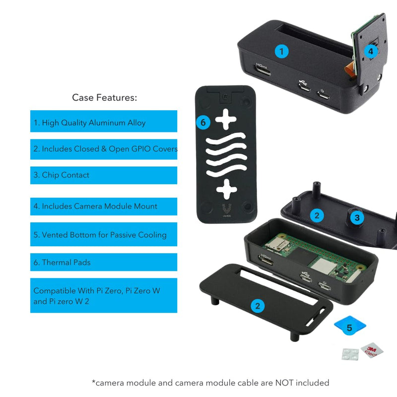 Raspberry Pi Zero W Basic Starter Kit (Black Case) Black Case