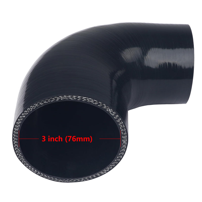 Ucreative 90 Degree Elbow 2.5" to 3.0" (63mm to 76mm) 4-Ply High Performance Coupler Silicone Hose 2.5" to 3.0" (63mm to 76mm)