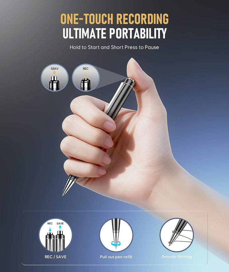 72GB Digital Voice Recorder, Audio Recording Device with 25H Battery Life, Playback & Voice Activated Recorder, Tape Recorder with AI Noise Reduction for Meetings/Lectures/Interviews 72.0 GB