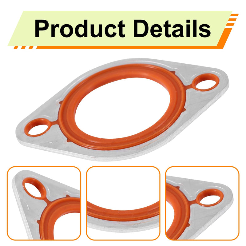Thermostat Water Neck Housing Gasket, Silicone Thermostat Engine Coolant Water Neck Replacement with 1/8" Aluminum Carrier Compatible with SBC BBC 265 283 305 327 350 383 396 400 427 454 472 500