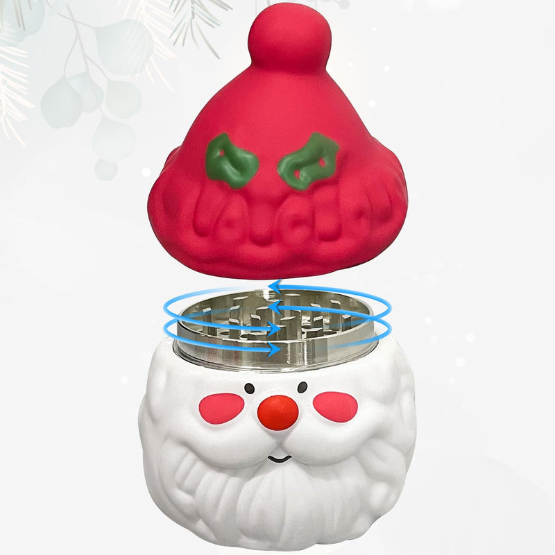 2.7 inch Large Grinder Kitchen Helper, Santa Claus Shaped Grinder for Christmas Gift - White