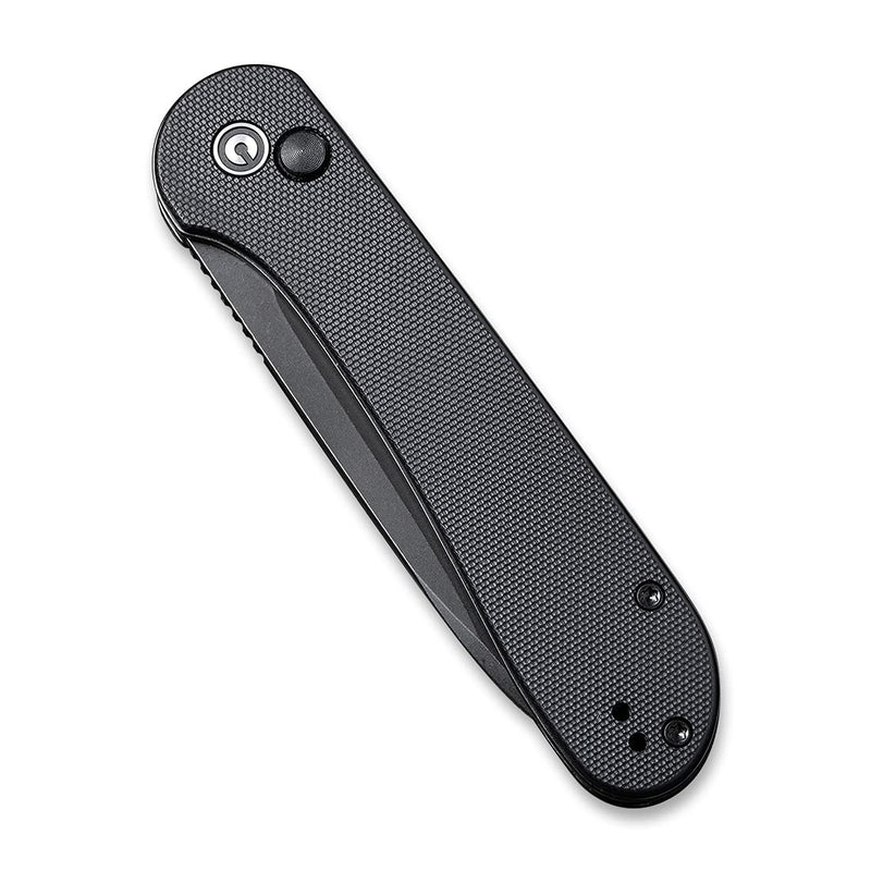 CIVIVI Pocket Folding Knife with 3.47" 14C28N Blade G10 Handle, Button Lock Elementum Knife for EDC C2103A (Black) Black