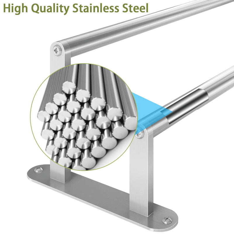 Towel Rack for Bathroom, Double Towel Bar 24Inch, Stainless Steel Bathroom Towel Holder, Double Towel Hanger Wall Mounted Towel Rod, Bathroom Towel Rack(Brushed Nickel) Brushed Nickel 24 Inch