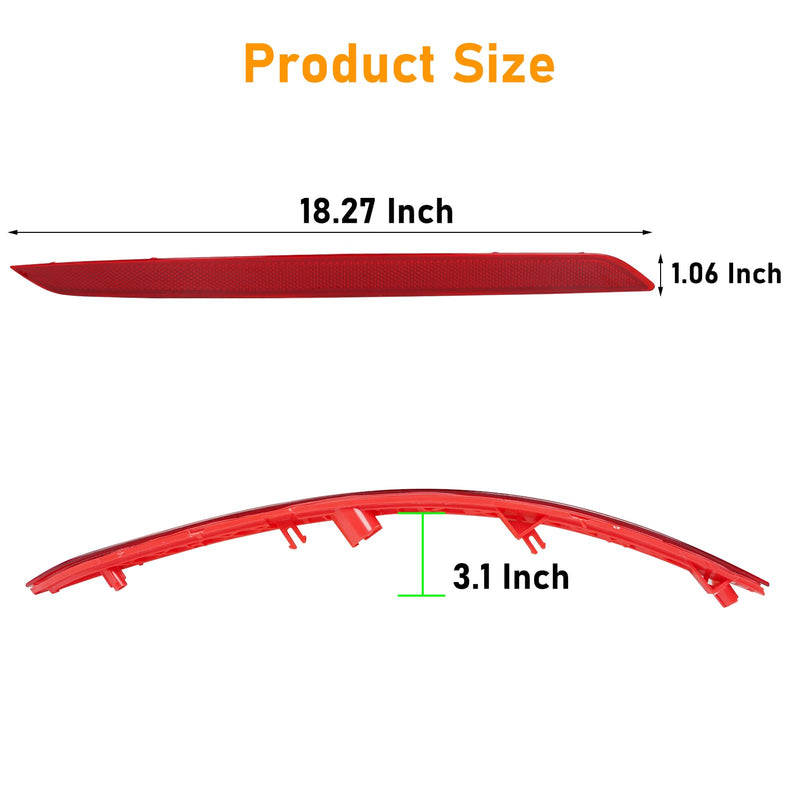 Compatible with Hyundai Elantra Rear Bumper Reflector 2017 2018,Left Driver & Right Passenger Side Rear Bumper Red Marker Trim,6th Gen Elantra Back Reflector Light W/O Bulb Replacement(1Pair) 17-18 Elantra Rear Reflector