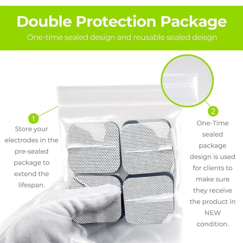 AUVON 36-Pack TENS Unit Replacement Pads for TENS Unit, 2 Sizes Electrodes Pads Combination Set, Reusable and Latex Free Pigtail TENS Pads Compatible with TENS 7000, Etekcity TENS EMS Machine