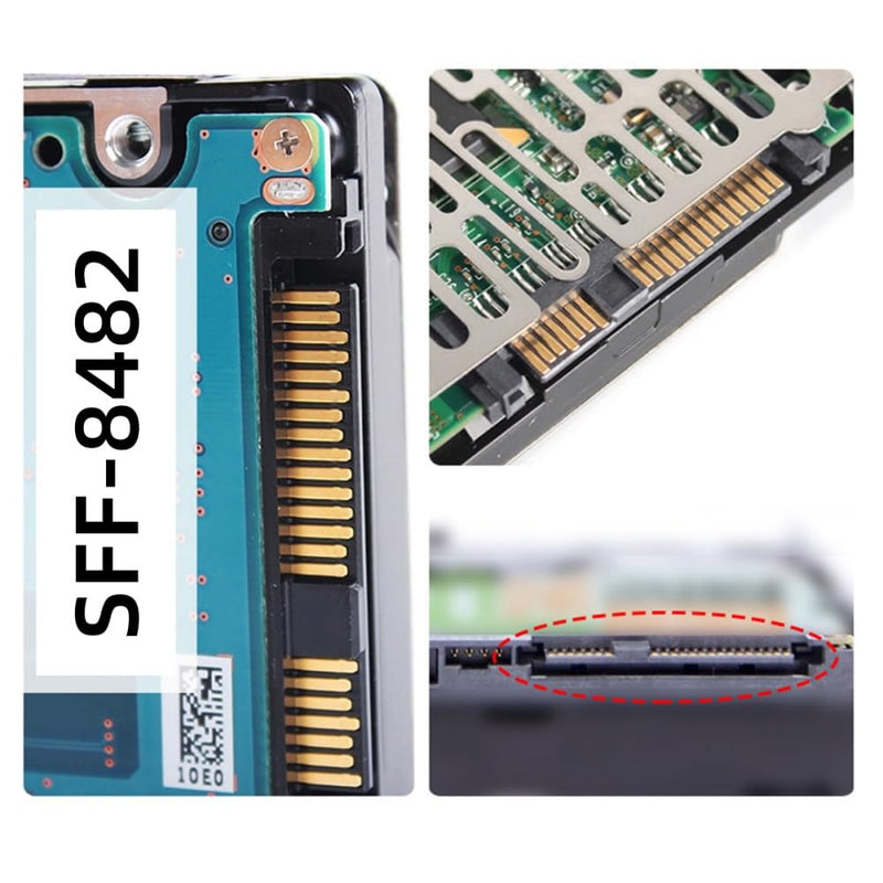 cablecc 29Pin SFF-8482 SAS to USB 3.0 5Gbps Hard Disk Drive Raid Adapter with Chipset and Power Port (Need 12V/3A Power Supply) SFF-8482 to USB3.0 cable with power supply