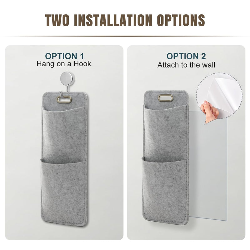 Phone Holder Wall Mount, 2 Pcs Phone Organizer for Home, RV, Camper | Two Pockets Wall Holder for Phone, Sunglasses Storage, Felt Material
